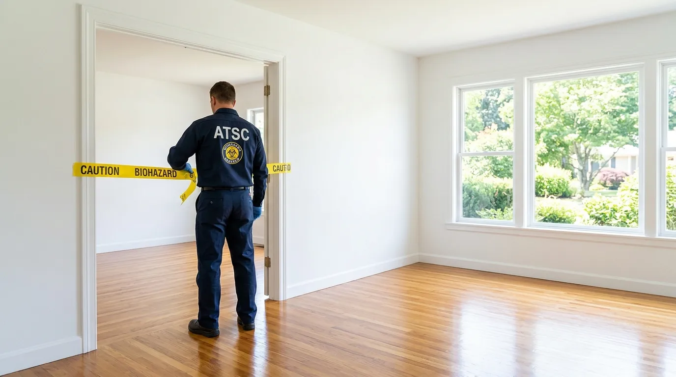 Certified biohazard cleanup crew performing Decomposition Cleanup in Connellsville